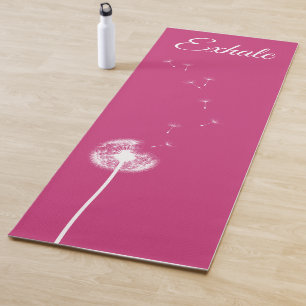 Bright Pink Dandelion Yoga Mat