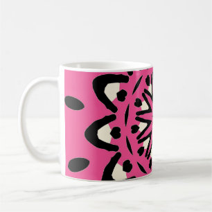 Bright Pink Design Abstract Artwork Coffee Mug Cup
