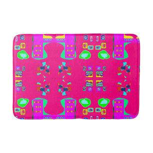 Bright pink designer bath mat