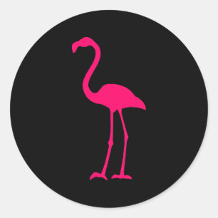 Bright Pink Flamingo Classic Round Sticker