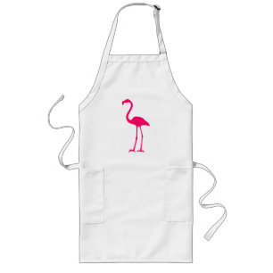 Bright Pink Flamingo Long Apron
