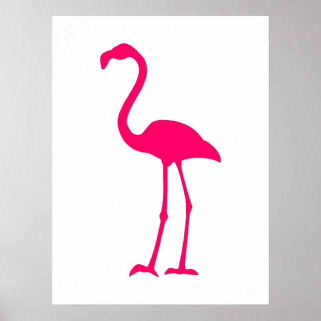 Bright Pink Flamingo Poster (Front)