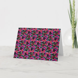 Bright pink floral card