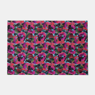 Bright pink floral doormat