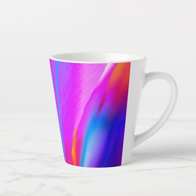 Bright Pink Floral Latte Mug (Right)
