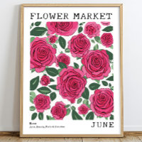 Bright Pink Floral Roses June Birth Flower Market