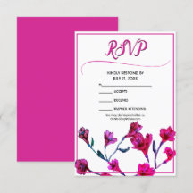 Bright Pink Floral Watercolor Wedding