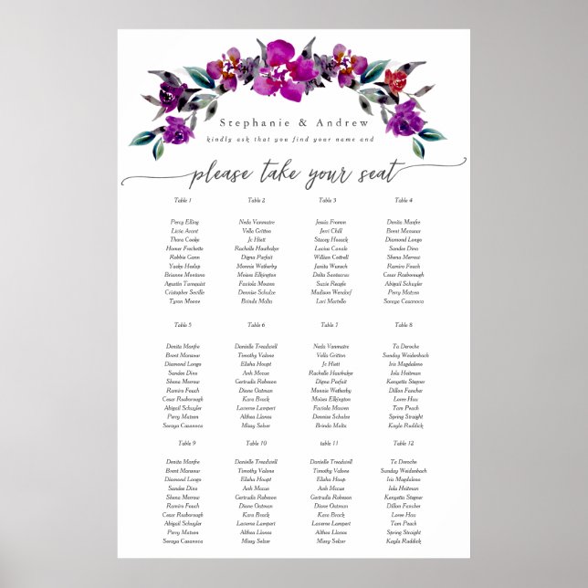 Bright Pink floral Wedding Bouquet Poster (Front)