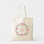 Bright pink floral wreath personalised gift tote bag<br><div class="desc">Bright pink floral wreath personalised gift tote bag. Violet Print ©</div>