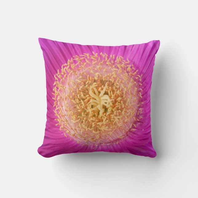 Bright Pink Flower Centre Pillow (Front)