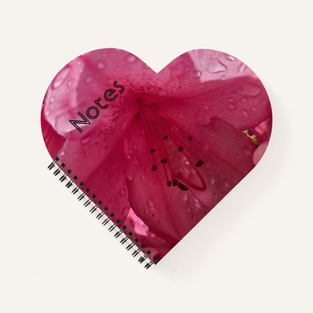 Bright Pink Flower with Text Notebook (Front)