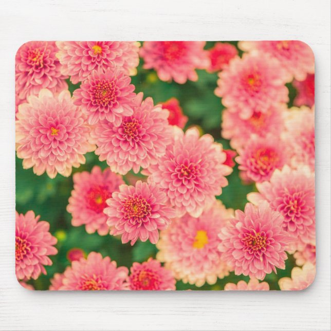 Bright Pink Flowers Photo Mouse Mat (Front)