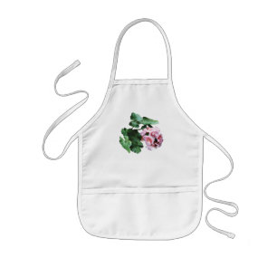 Bright Pink Geraniums Kids Apron