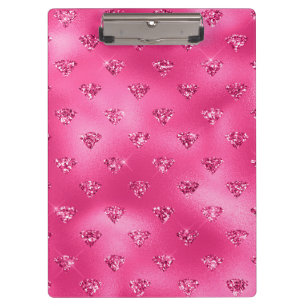 Bright Pink Glam Sparkly Diamonds Clipboard