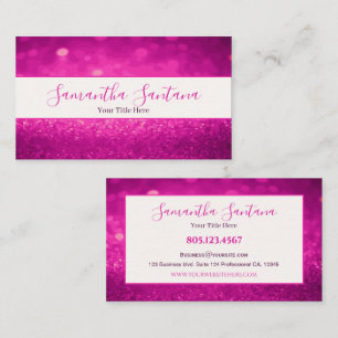 Bright Pink Glitter Business Card