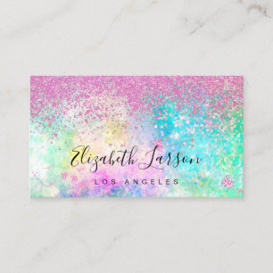 Bright Pink Glitter Opal Background Business Card
