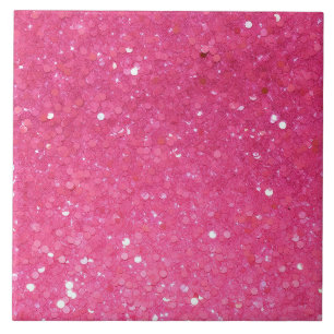 Bright Pink Glitter Tile