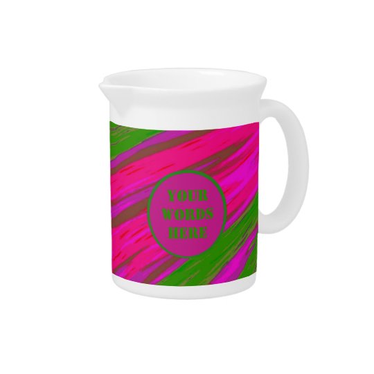 Bright Pink Green Colour Swish Abstract Pitcher