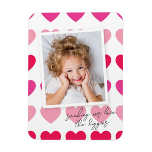Bright Pink Hearts Photo Valentine's Day Holiday C Magnet