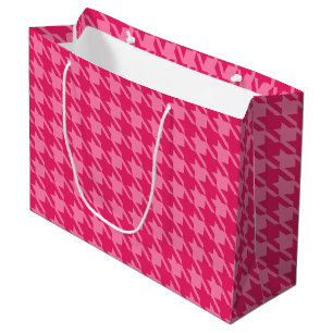 Bright Pink Houndstooth Gift Bag