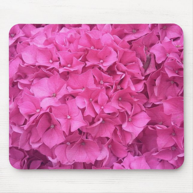 Bright Pink Hydrangea Flowers Mouse Mat (Front)