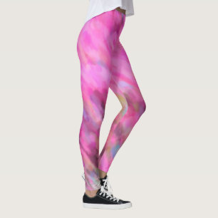 Bright Pink Impressionist Art Leggings