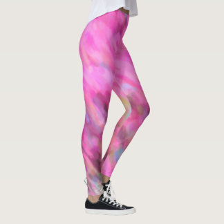 Bright Pink Impressionist Art Leggings