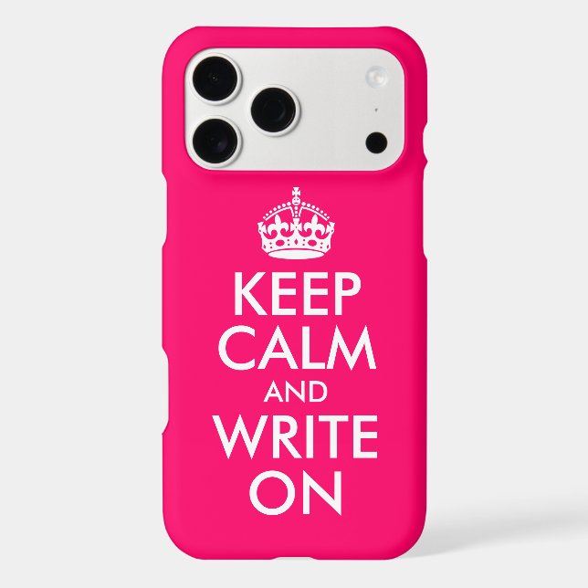 Bright Pink Keep Calm and Write On (Back)