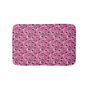 Bright Pink Leopard Animal Print Bath Mat