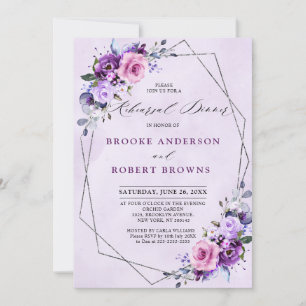 Bright Pink Lilac Purple Shades Rehearsal Dinner Invitation