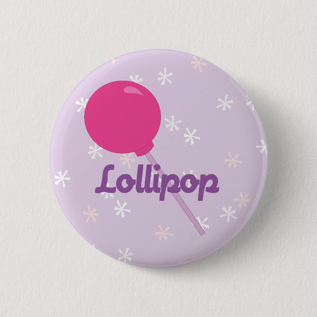 Bright Pink Lollipop 6 Cm Round Badge (Front)