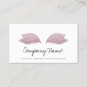 Bright Pink Makeup Artist Lashes Extension Rose Appointment Card