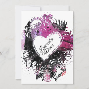 Bright Pink Marble Heart Lupercalia Valentine's Holiday Card