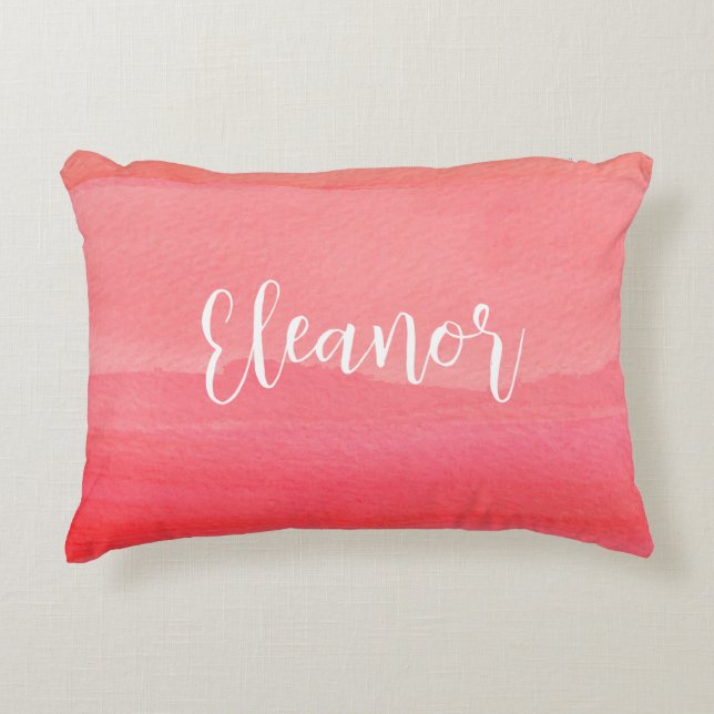 Bright Pink Ombre Design for Girl Decorative Cushion (Front)
