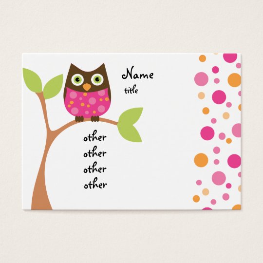 Bright Pink Owl Baby Business Card