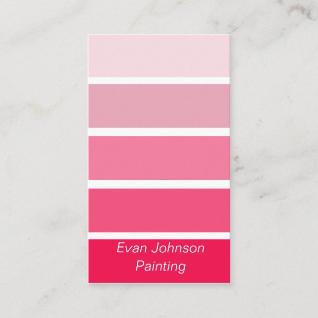 Bright Pink Paint Sample Business Card (Front)