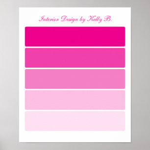 Bright Pink Paint Samples Poster