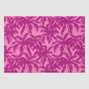 Bright pink Palm pattern Tissue Paper