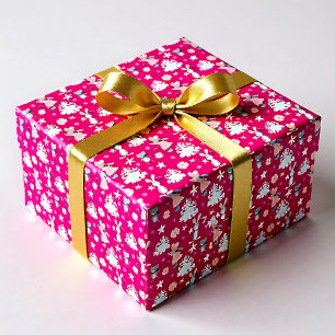 Bright Pink🎄 Pastel Christmas pattern Wrapping Paper