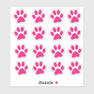 Bright Pink Paw Prints