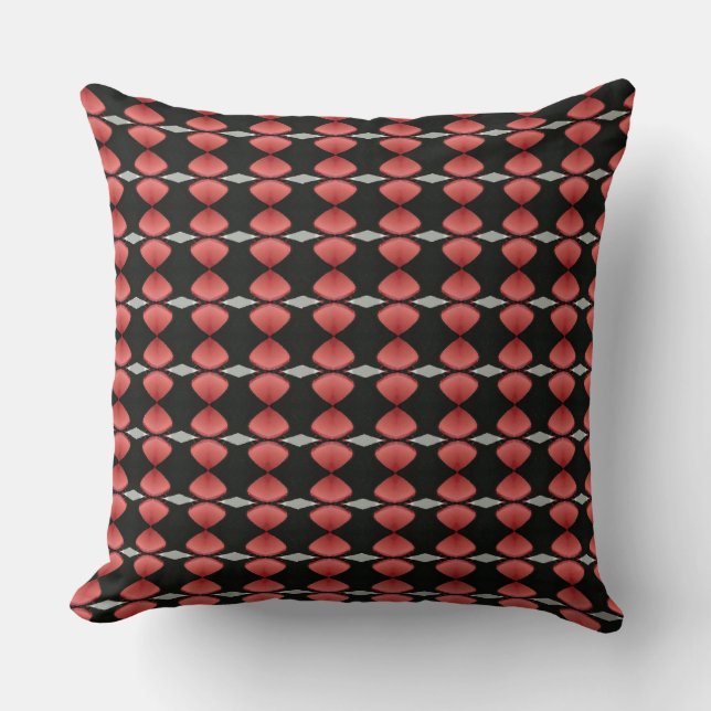 Bright Pink Pendulum Clock Design Throw Pillow (Front)