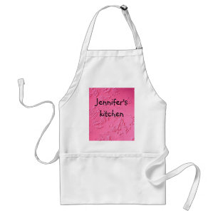 Bright Pink personalised name or initials Standard Apron