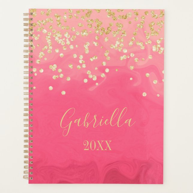 Bright Pink Personalised Planner (Front)