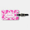 Bright pink pineapple and flower named luggage tag