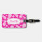 Bright pink pineapple and flower named luggage tag