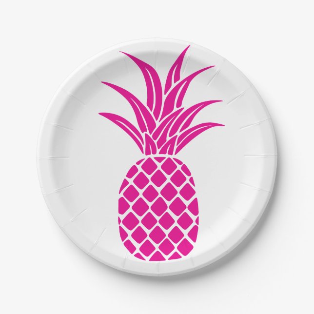 Bright Pink Pineapple Plate (Front)