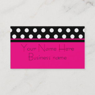 Bright Pink Polka Dot Business Card
