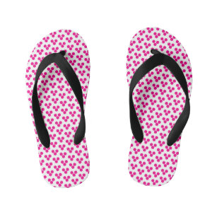 Bright Pink Polka Dot Pattern Kid's Flip Flops