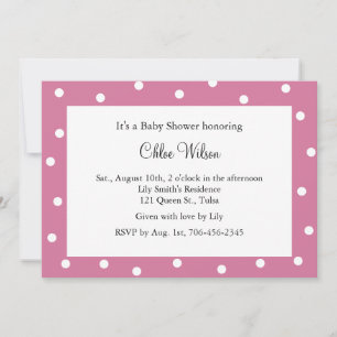 Bright Pink Polka Dots Invitation