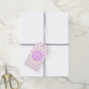 Bright Pink Polka Dots Pinkish White Gift Tag